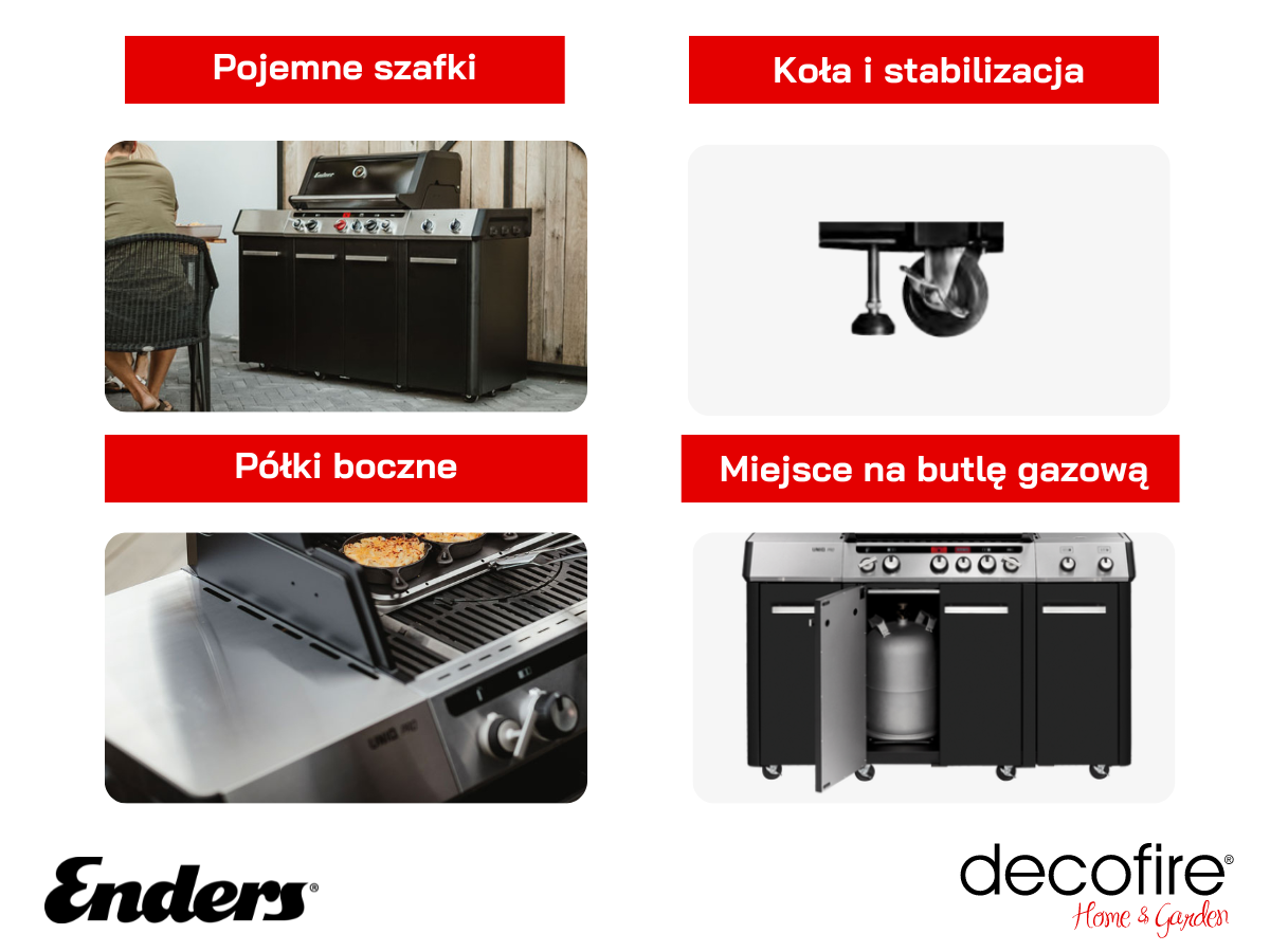 Dodatkowe udogodnienia w grillu gazowym Enders UNIQ - PRO 3 IK Kitchen Cruster