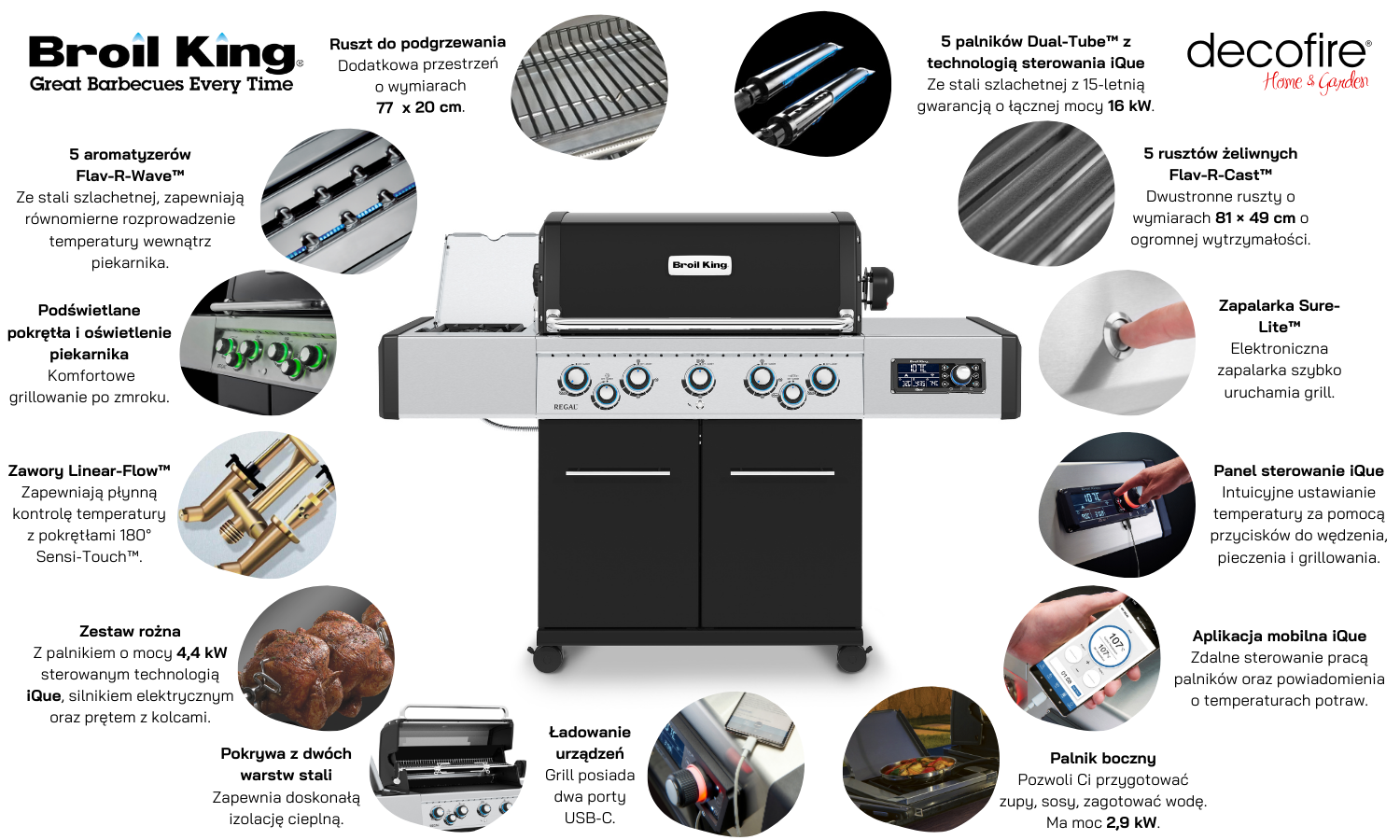 Grill gazowy Broil King Regal Q 590 funkcje