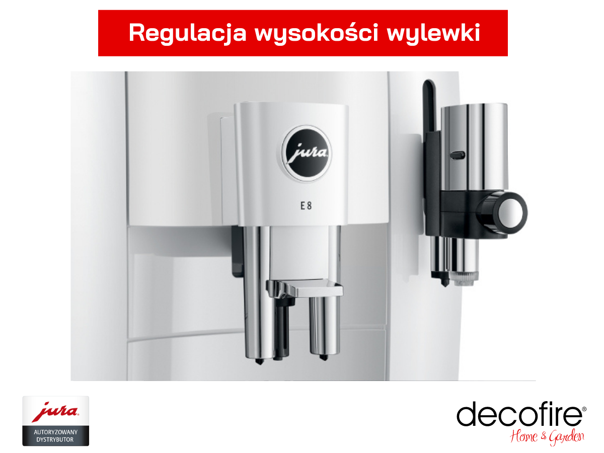 Regulacja wysokości wylewki w ekspresie do kawy E8 Piano White EB