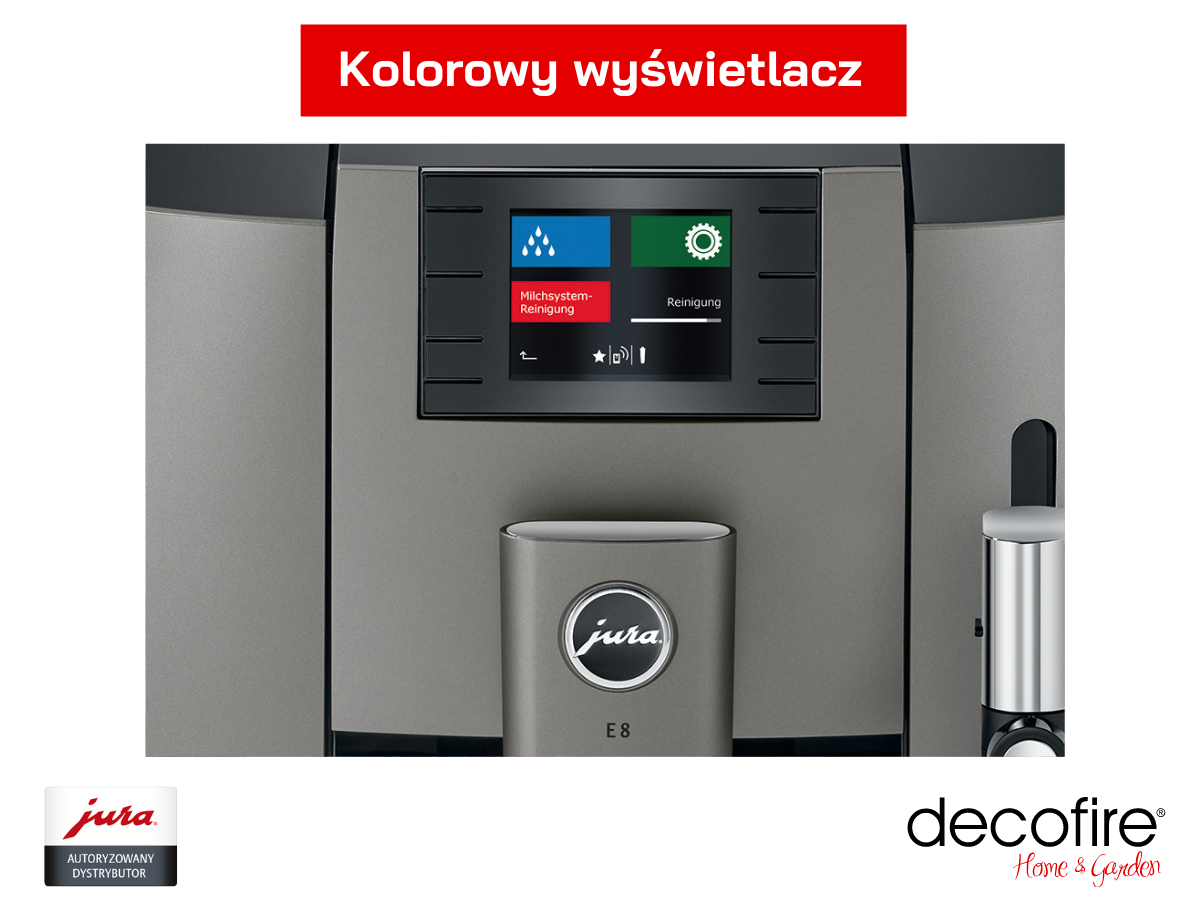 Ekspres Jura E8 Dark Inox EB z kolorowym wyświetalczem