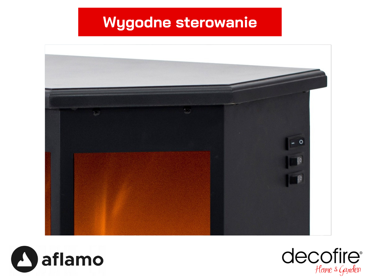 Panel sterowania w kominku elektrycznym Aflamo Cortez
