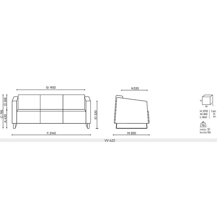 Sofa VOO VOO VV 423 Bejot