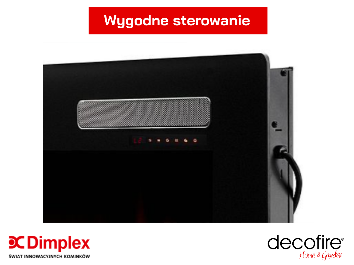 Wygodne sterowanie kominkiem elektrycznym Sierra 72