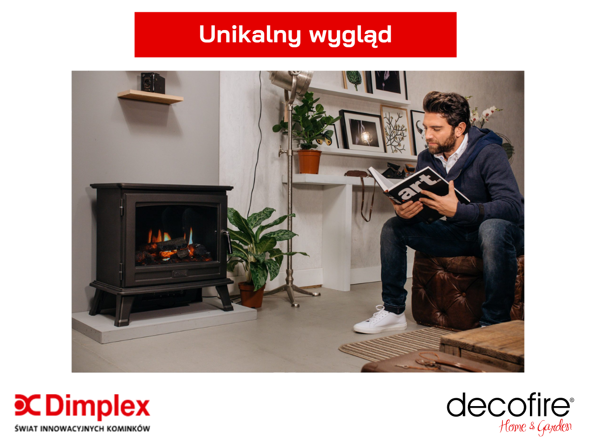 Kominek Dimplex Sunningdale Opti-V charakteryzuje się unikalnym wyglądem