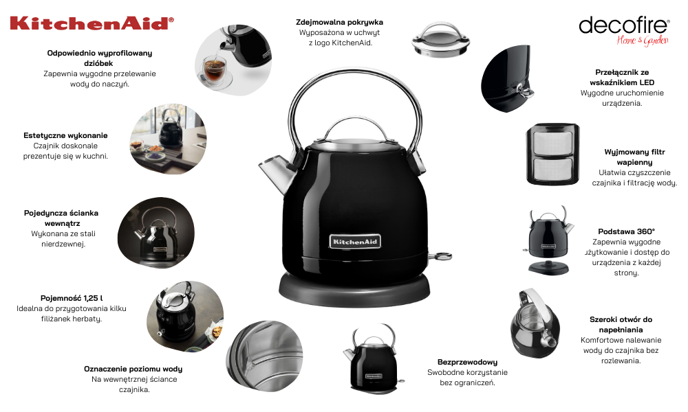 Czajnik Stella Classic 1,25 l Onyx Black KitchenAid