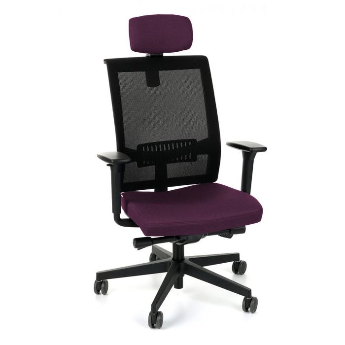 Fotel biurowy Grospol Level BS HD BLACK tkanina Cura - 8 kolorów