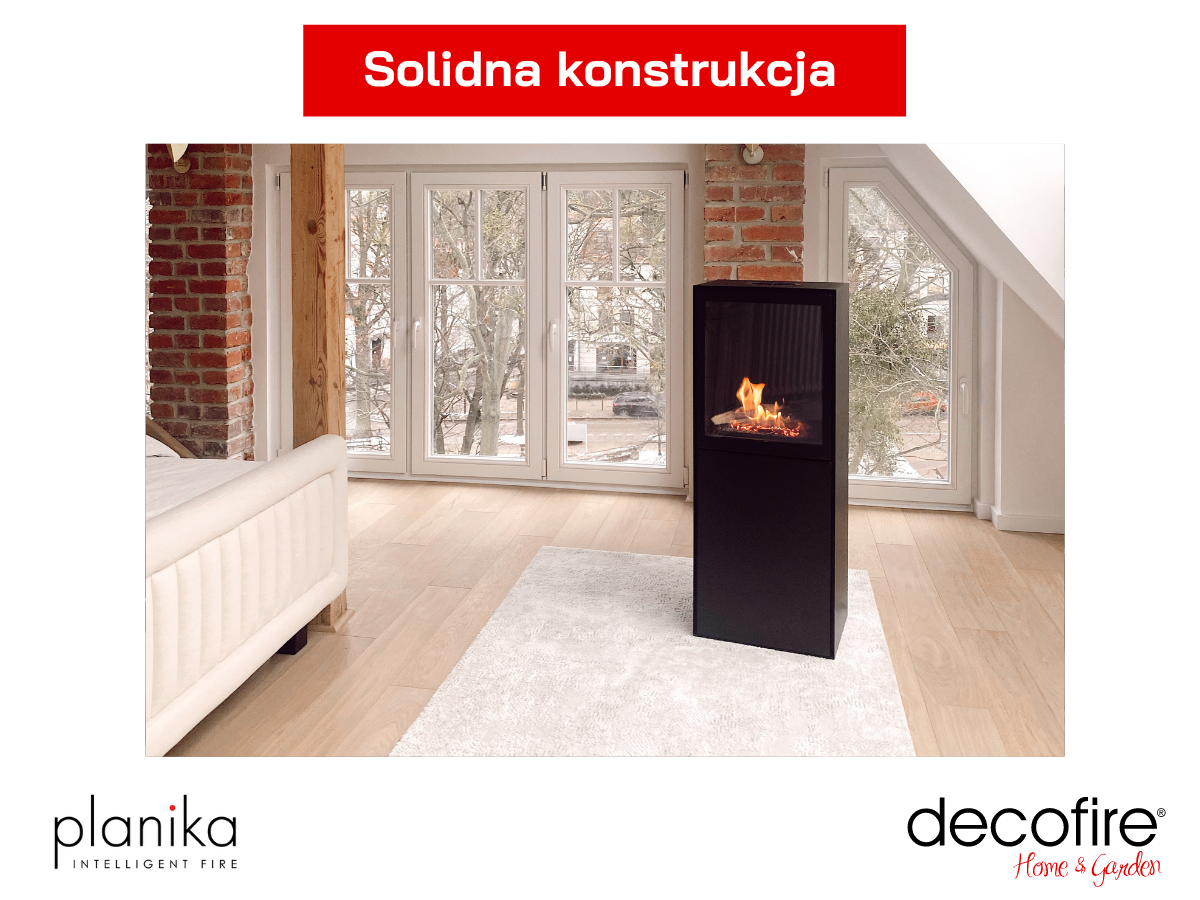 Biokominek Planika Scandi wolnostojący model ze stali 