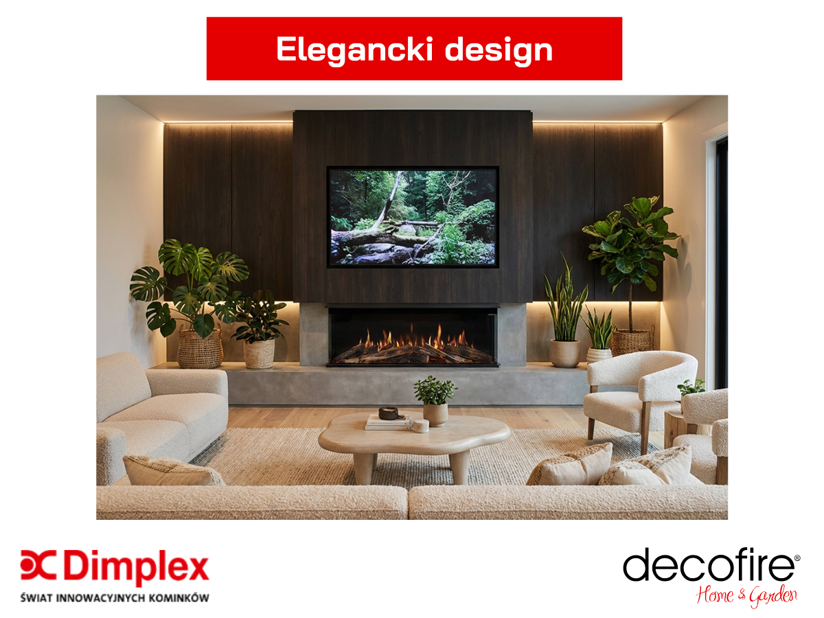 Nowoczesny design kominka elektrycznego do zabudowy Visage 50
