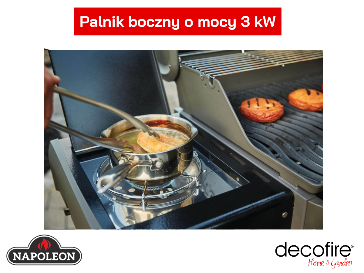 Zastosowanie palnika bocznego na grillu Napoleon Rogue 425 SB