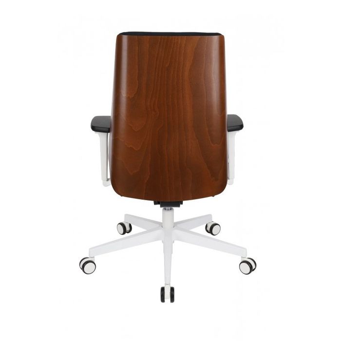 Grospol Fotel biurowy Moon Wood W white tkanina Seattle - 10 kolorów