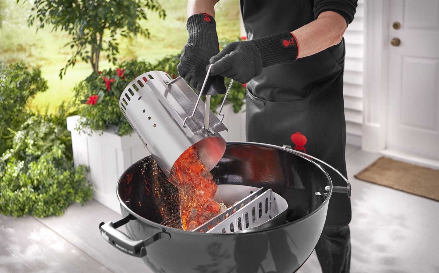 Kontrola temperatury przy użyciu komina, grill węglowy