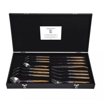 16-częściowy zestaw sztućców Luxury Line drewno Oliwne Laguiole