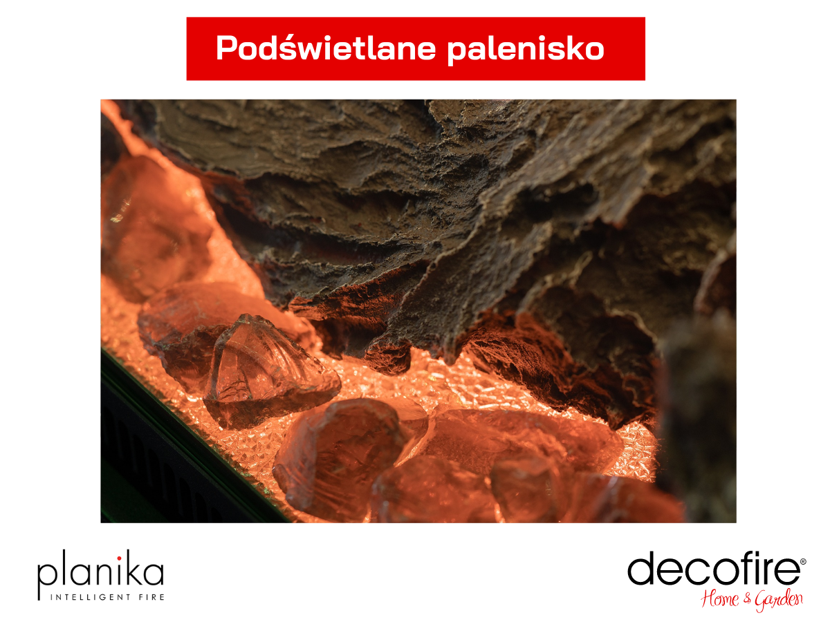 Podświetlane palenisko kominka Astro Planika 1200