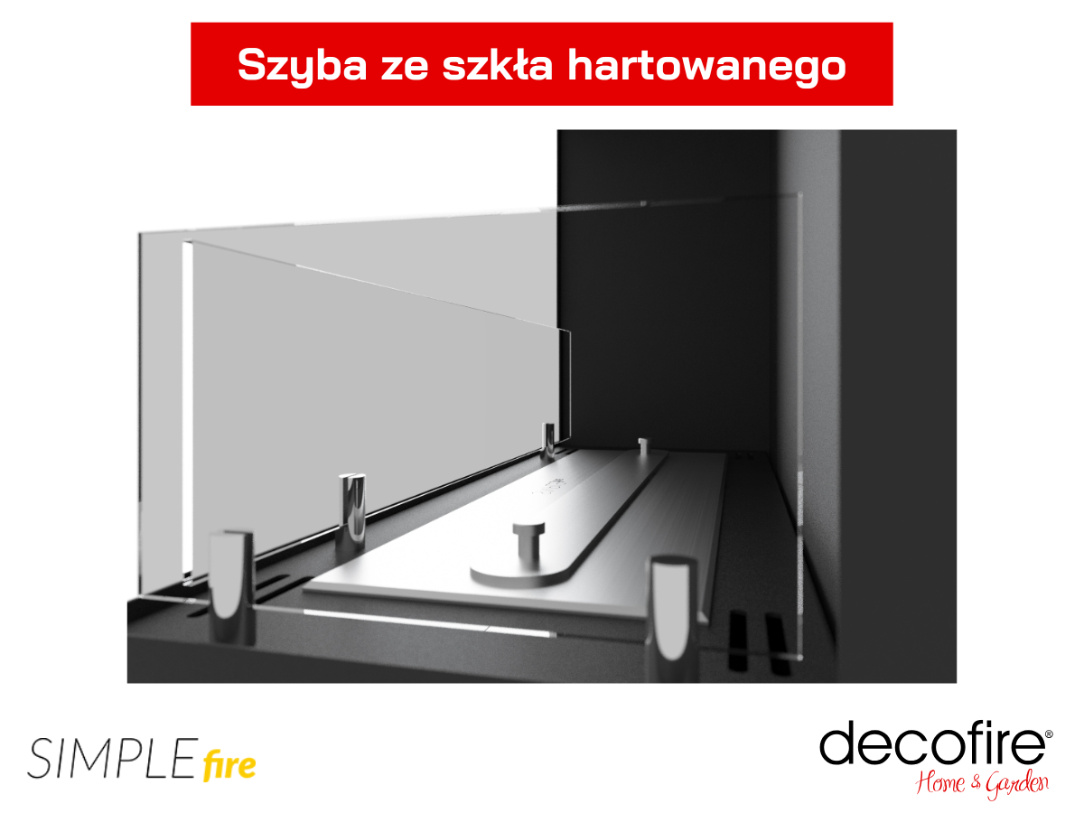 Biokominek Simple Fire CORNER 1200L z szybą