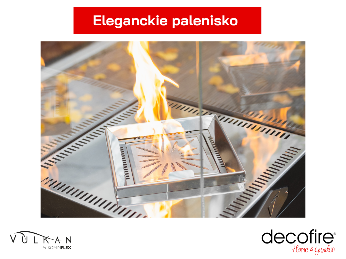 Eleganckie palenisko otoczone szybami ze szkła hartowanego