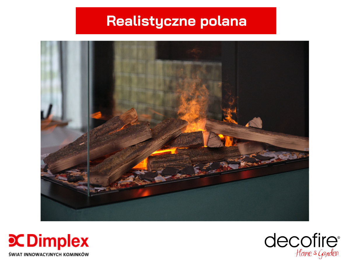 Dimplex kominek elektryczny e-MatriX 800-500 RD – realistyczna dekoracja paleniska