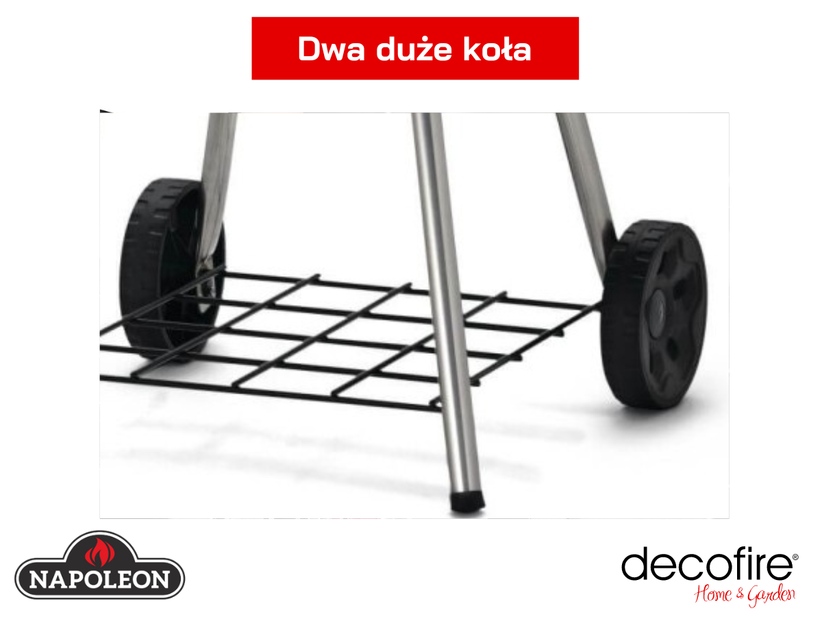 Solidne kółka w grillu węglowym Napoleon