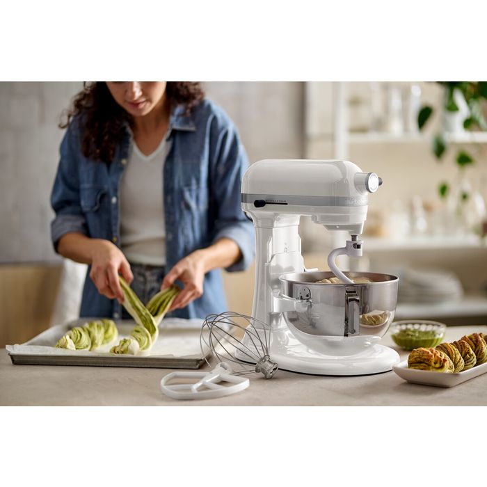 Mikser stojący 5,2 l z podnoszoną dzieżą KitchenAid Heavy Duty, White (5KSM55SXXEWH)