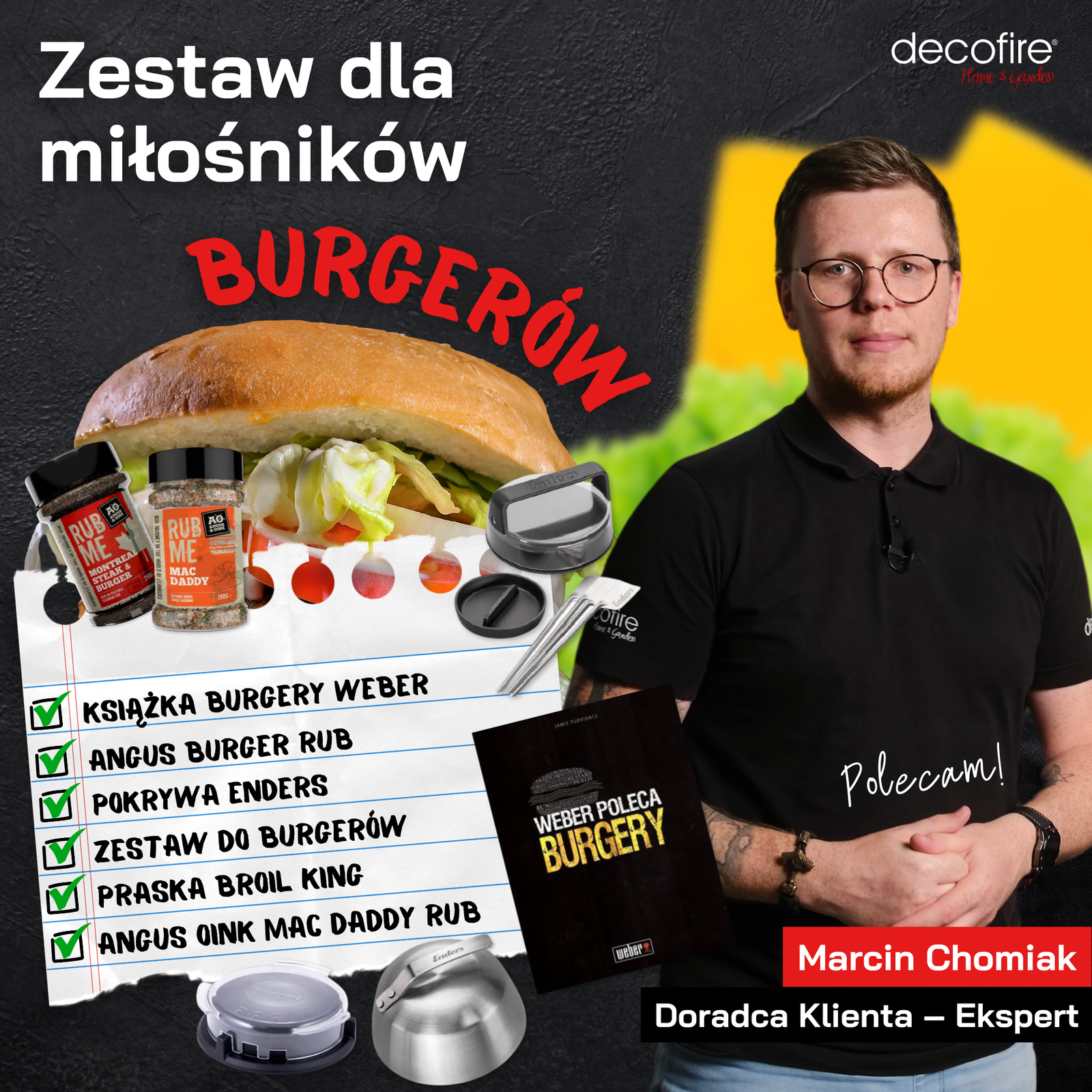 Zestaw do grillowania burgerów od Marcina