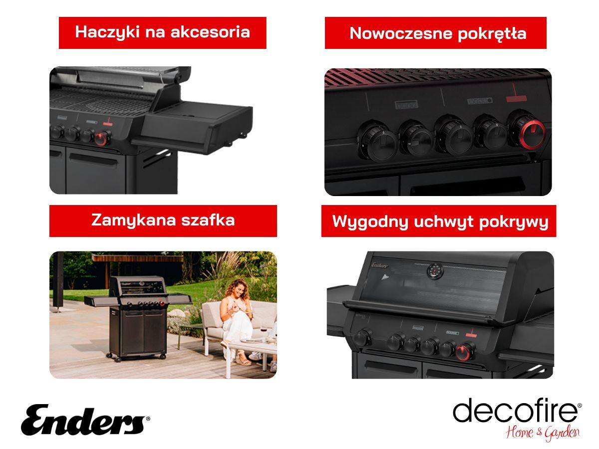 Dodatkowe udogodnienia w grillu gazowym Enders Monroe II PRO 4 SIKR Turbo Shadow