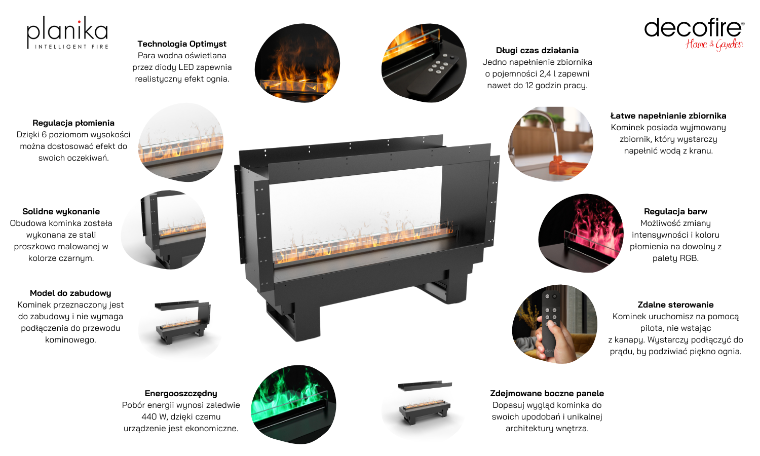 Kominek na parę wodną Cool Flame 1000 See-Through Fireplace