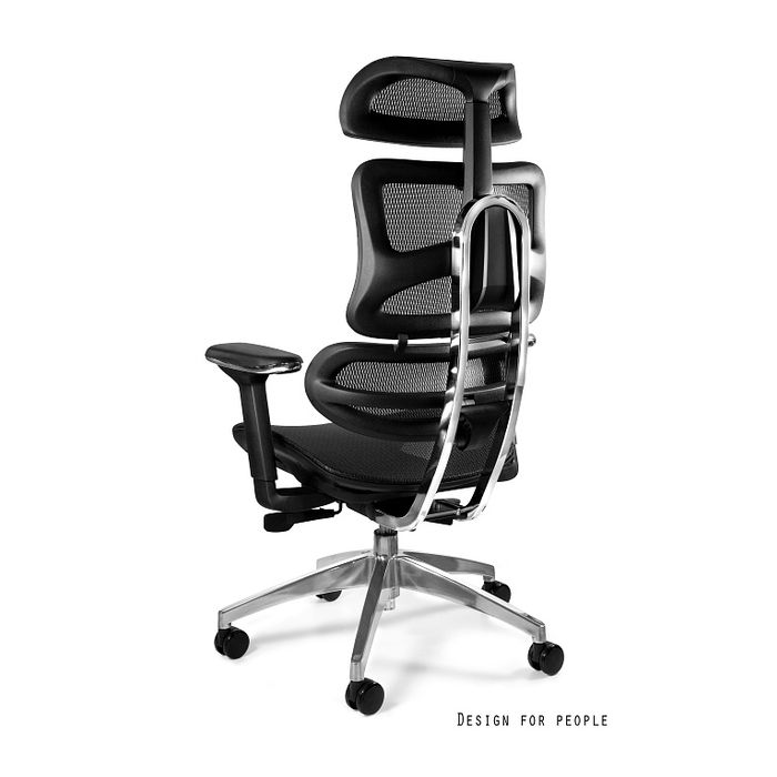 UNIQUE Fotel biurowy ERGOTECH chrome frame czarny (CM-B137A)