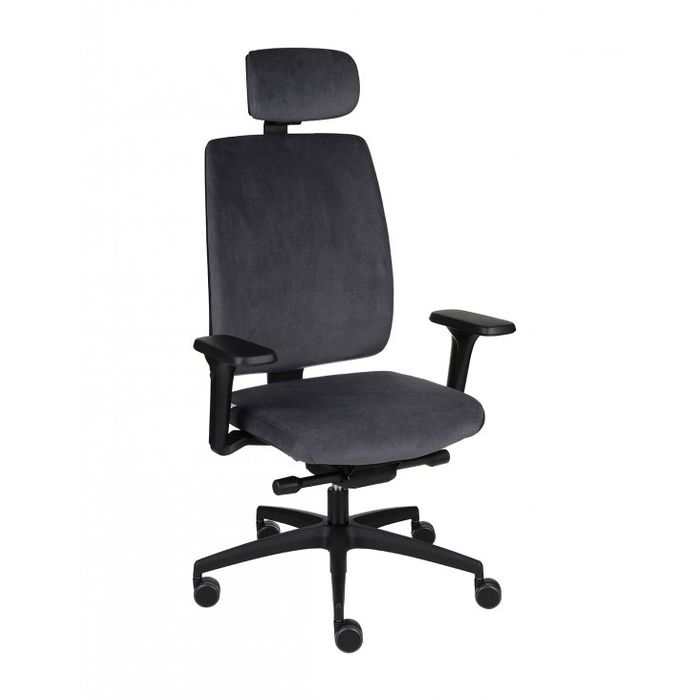 Fotel biurowy Grospol Valio BT HD black chrome tkanina Magic Velvet - 10 kolorów