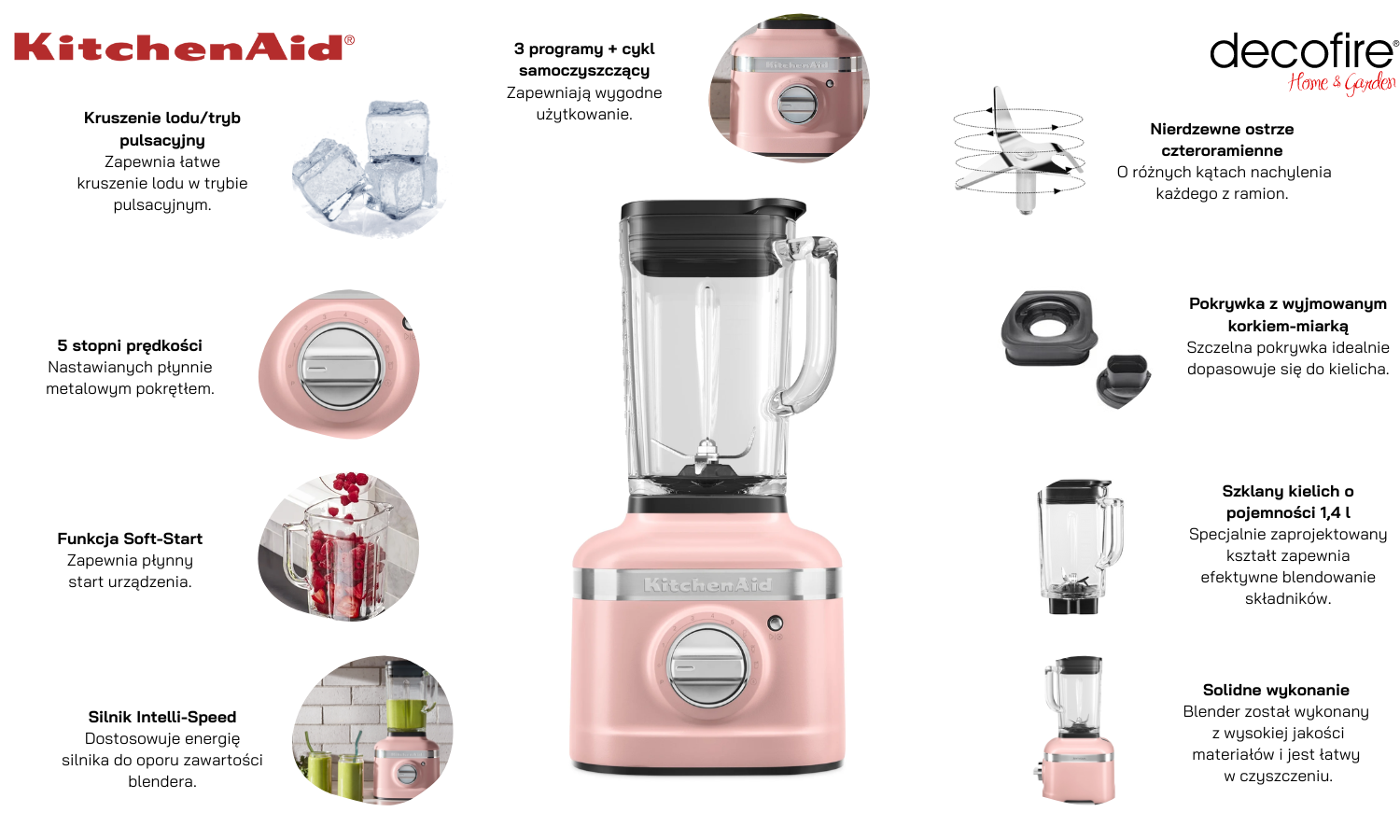 Blender K400 Artisan 1,4 l Dried Rose KitchenAid (5KSB4026EDR)