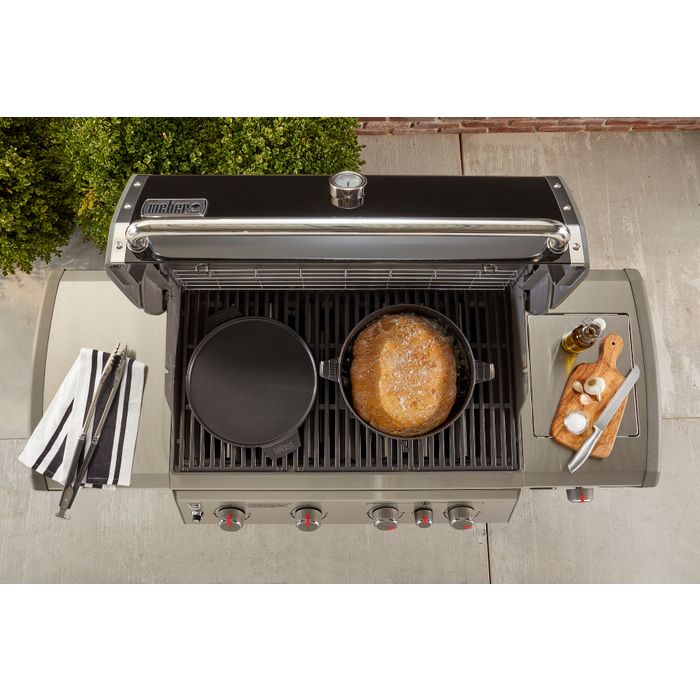 Gourmet BBQ System – Dutch Oven 2 w 1 żeliwny kociołek z żeliwną patelnią Weber (8857)