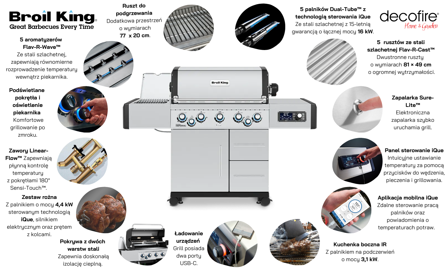 Grill gazowy Broil King Imperial QS 590 IR funkcje