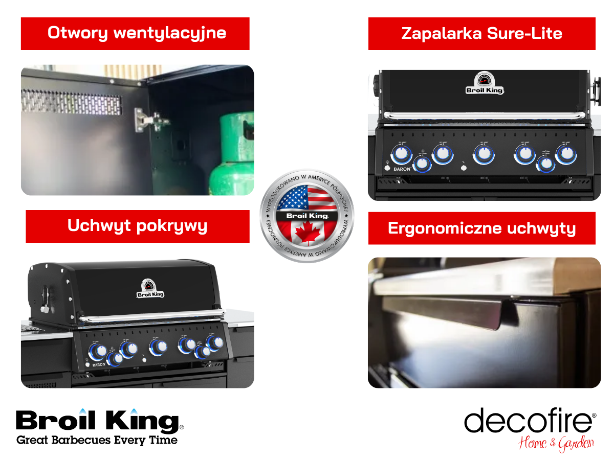 Dodatkowe cechy Grill gazowy Baron 590 IR I Wyspa Broil King