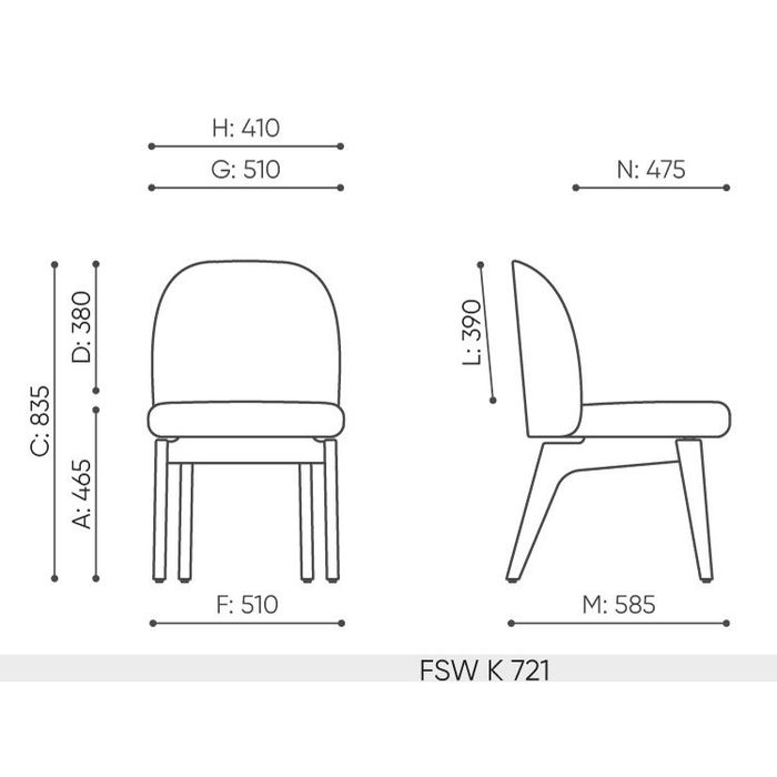 Fotel krzesło FLOS wood FSW K 721 Bejot