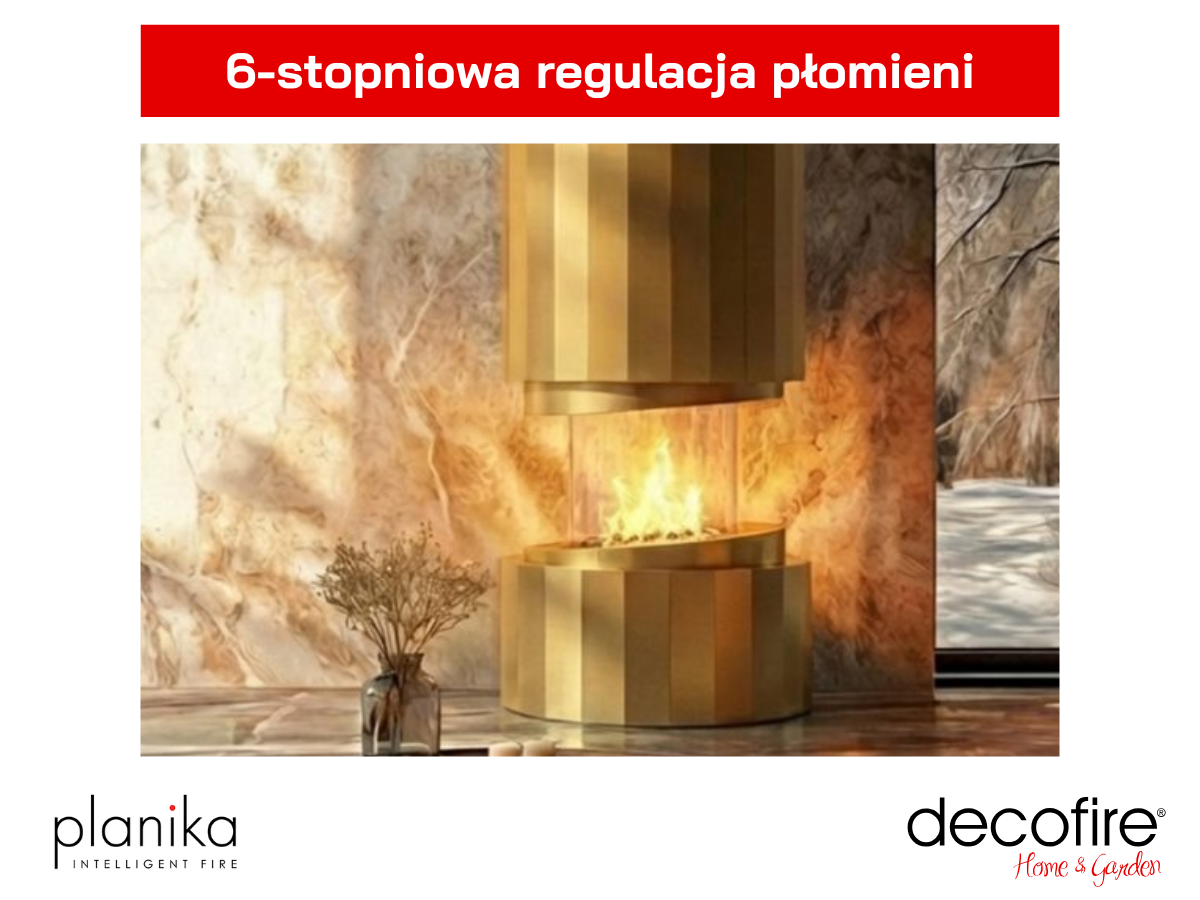 6-stopniowa regulacja intensywności płomienia