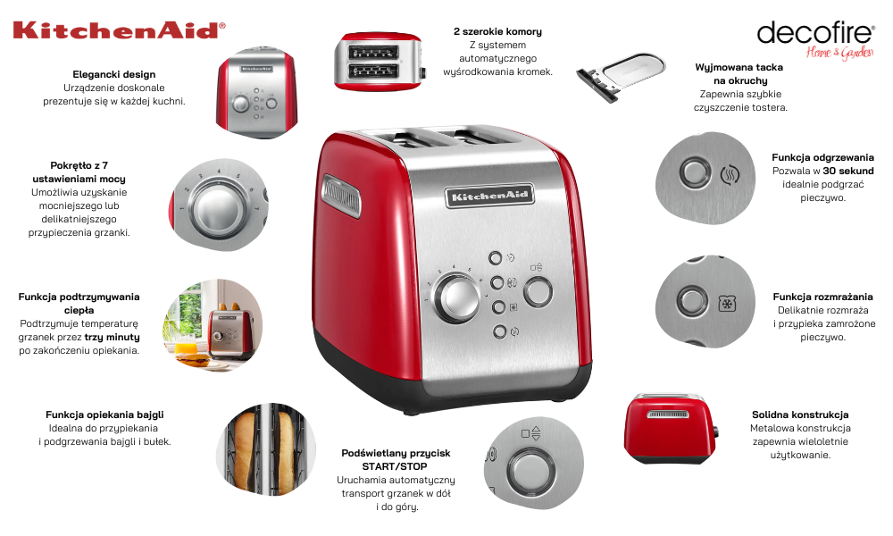 Toster 2 Empire Red KitchenAid (5KMT221EER)