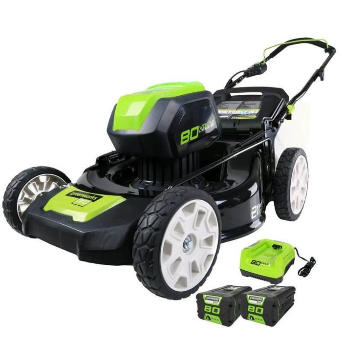Zestaw GreenWorks Kosiarka 80 V + Pilarka łańcuchowa 80 V + Kosa/Podkaszarka 80 V + Akumulator 4Ah 80 V + Ładowarka 80 V - W ZESTAWIE TANIEJ!