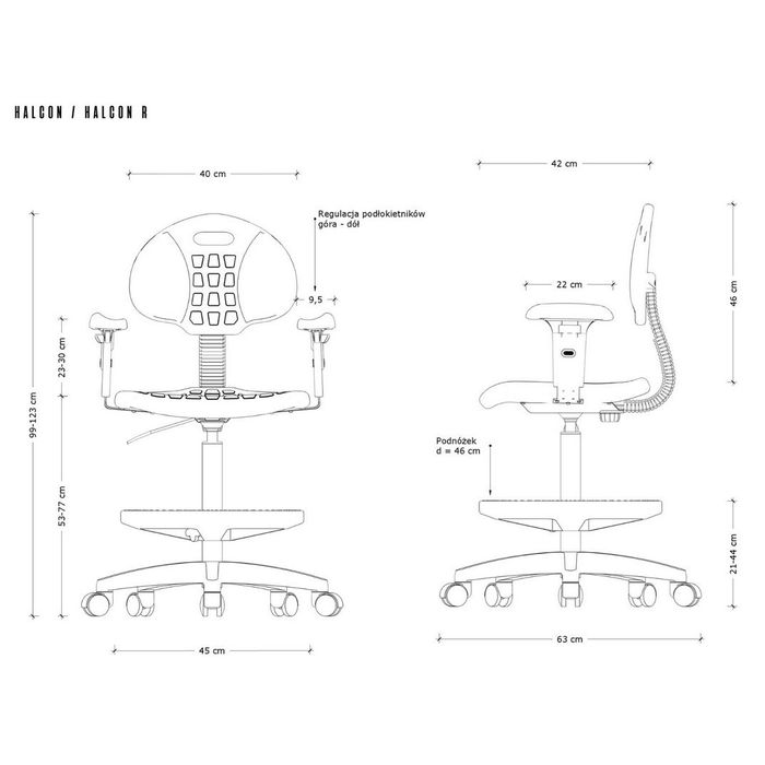 UNIQUE Krzesło lekarskie laboratoryjne Halcon R (5001R-2)