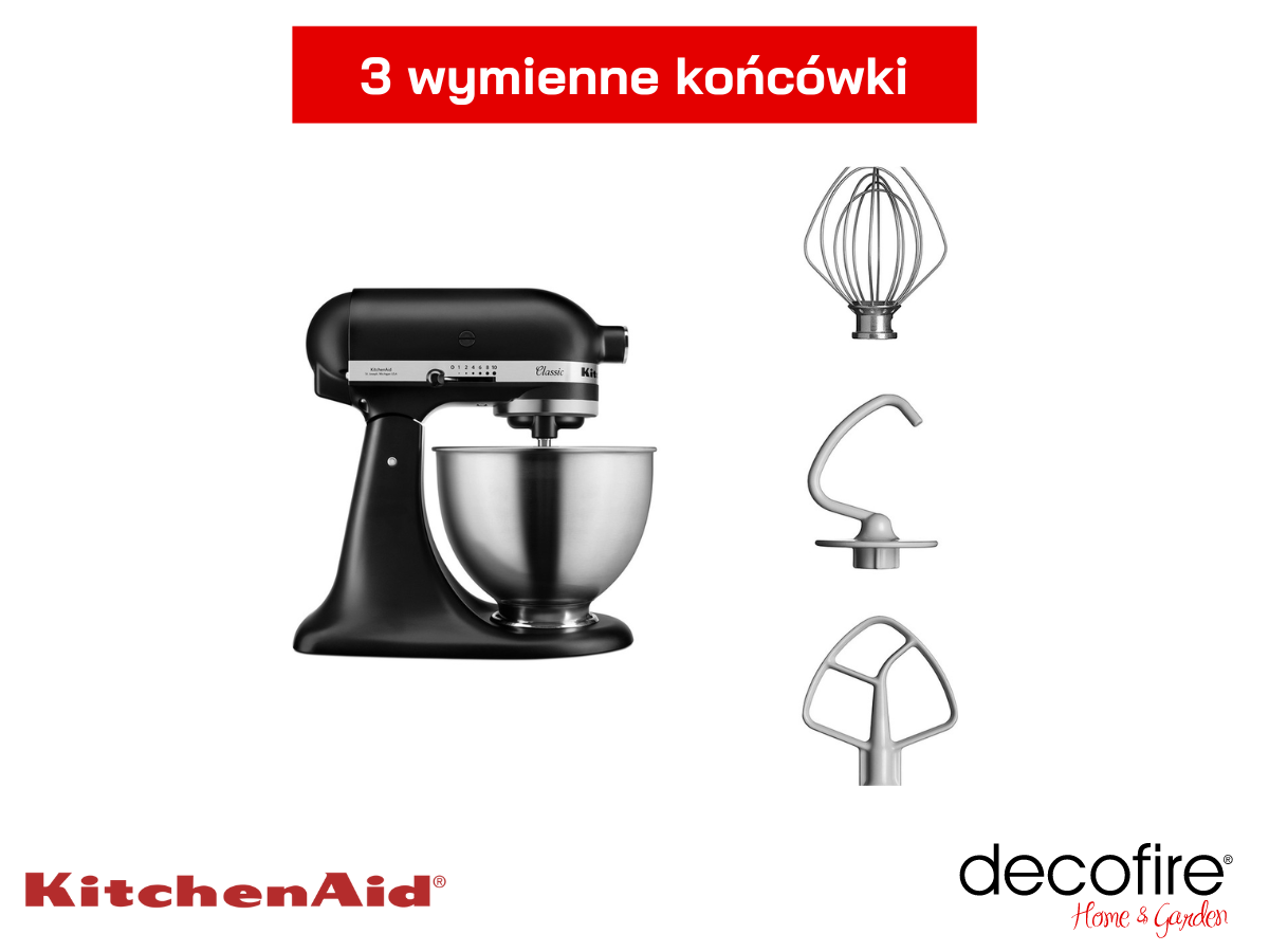 Mikser Classic White 4,3 l KitchenAid KitchenAid z 3 wymiennymi końcówkami