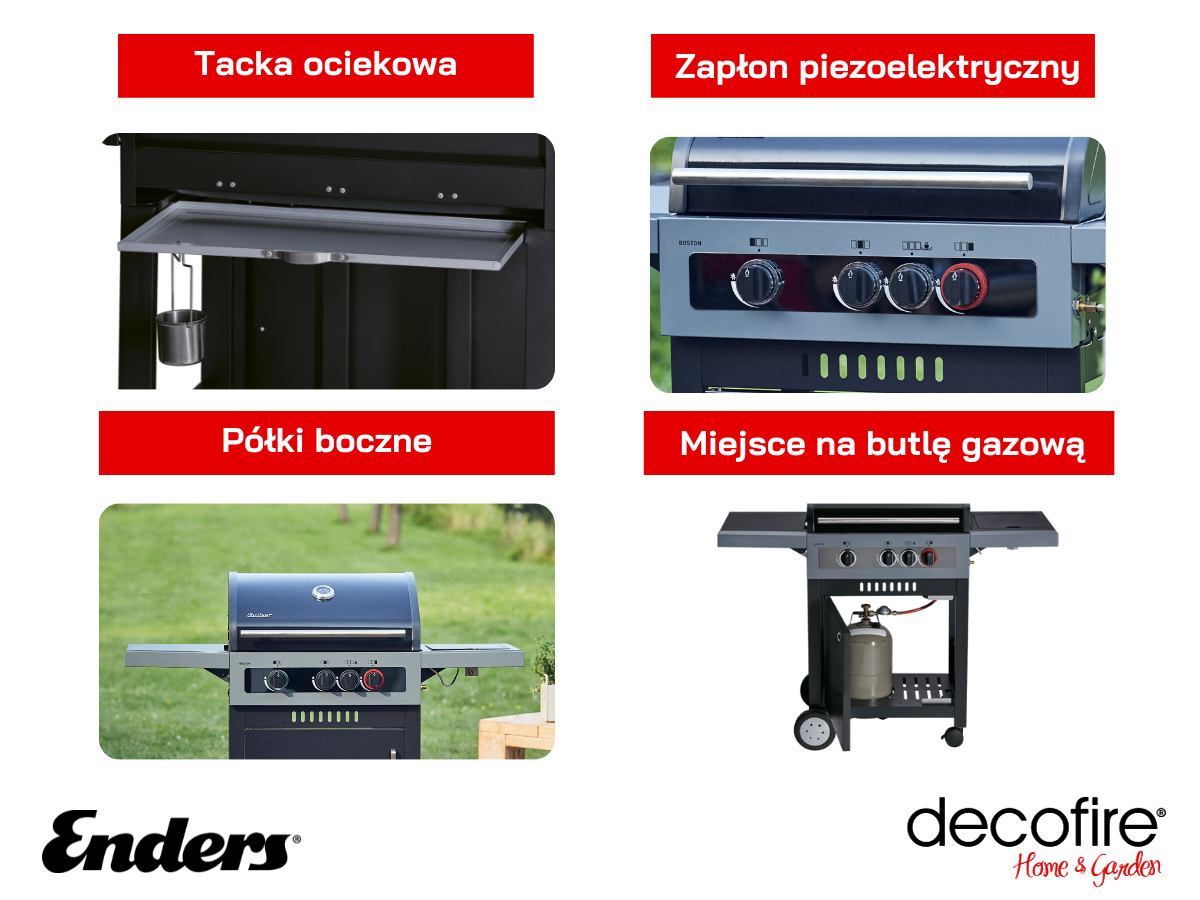Dodatkowe udogodnienia w grillu gazowym Enders Boston Black 3 K Turbo
