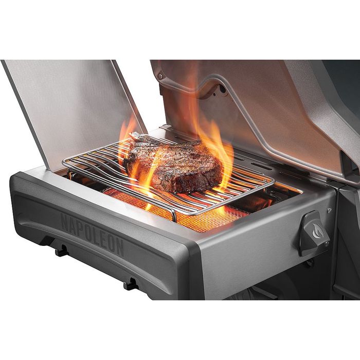 Grill gazowy Napoleon Rogue PRO 425 z palnikiem bocznym Sizzle Zone, Szary (RP425SIBPCH-2-PL) ⭐ GRATIS! Zestaw do pizzy