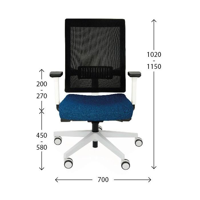 Fotel biurowy Grospol Level WS WHITE tkanina Omega - 8 kolorów