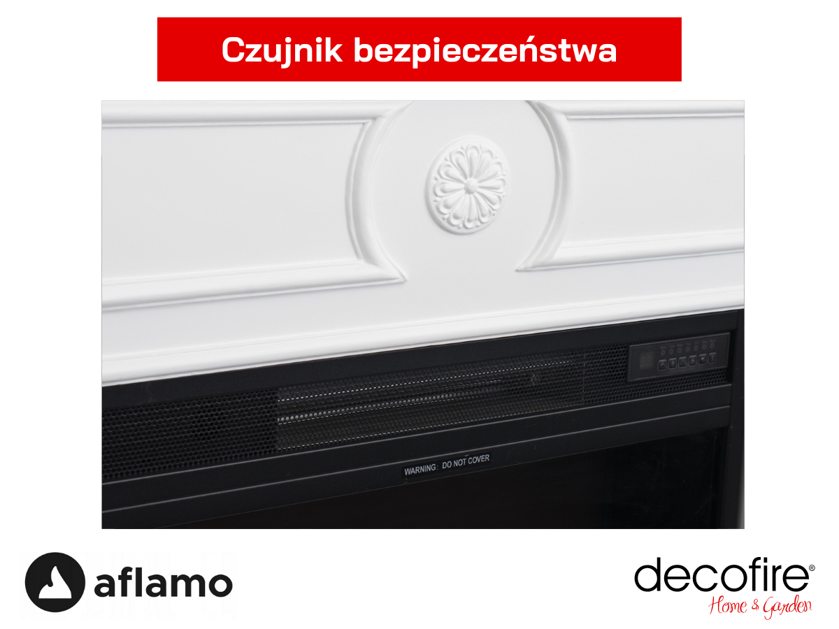 Czujnik bezpieczeństwa w kominku elektrycznym Aflamo Lex
