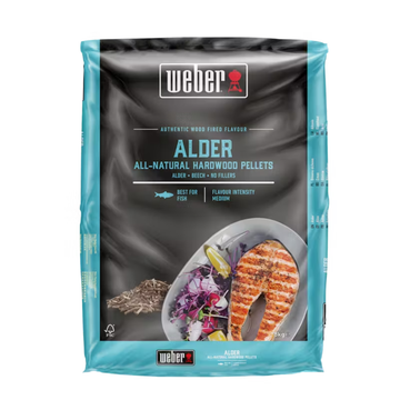 Pellet z naturalnego drewna olchy 8 kg Weber opakowanie