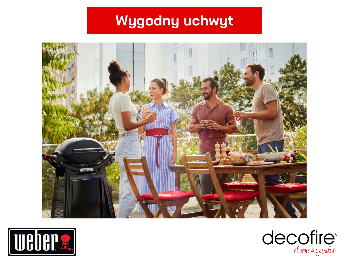 Grill gazowy Weber Q 3200N+ z wózkiem Premium – wygodny uchwyt