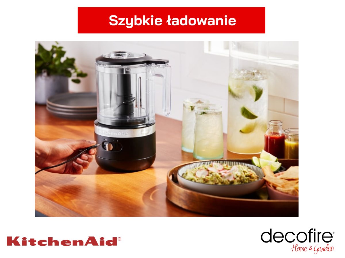 Szybkie ładowanie malaksera bezprzewodowego KitchenAid Matte Black