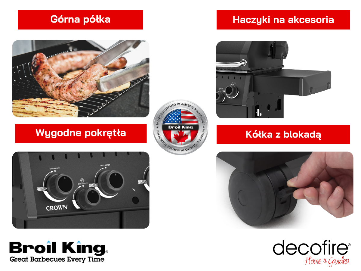 Dodatkowe cechy grilla Crown 490