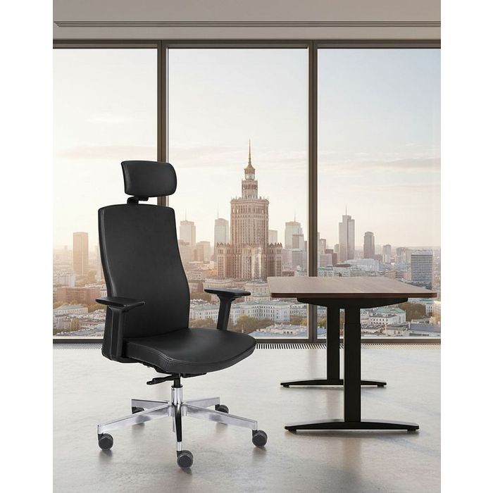 Grospol fotel biurowy Team Pro HD black chrome tkanina Cura - 8 kolorów