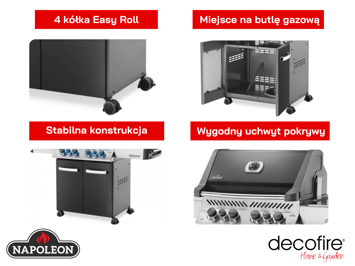 Grill gazowy Napoleon Prestige P500-3 RSIB Grey dodatkowe funkcje