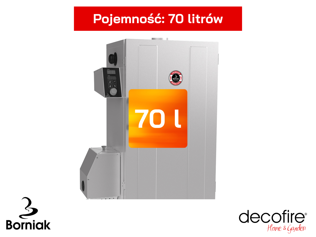 Pojemność wędzarni domowej Borniak 70 BBQ INOX Wi-Fi: 70 litrów