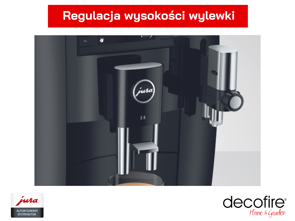 Regulowana wylewka w ekspresie Jura E8 Piano Black (EC)