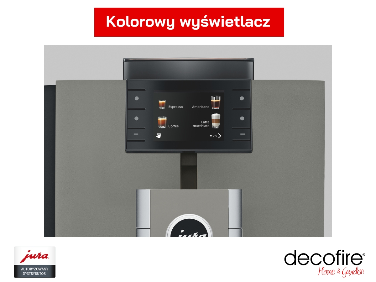 Kolorowy wyświetlacz w ekspresie Jura X10c Dark Inox